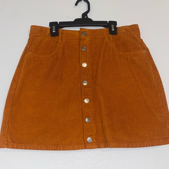 Zara Burnt Orange Button Down Skirt - Picture 1 of 4